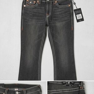 True Religion Charcoal Jeans with White Stitching
